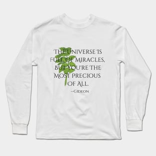 "Miracles"--Gideon Quote, Fire & Brimstone Scrolls Long Sleeve T-Shirt